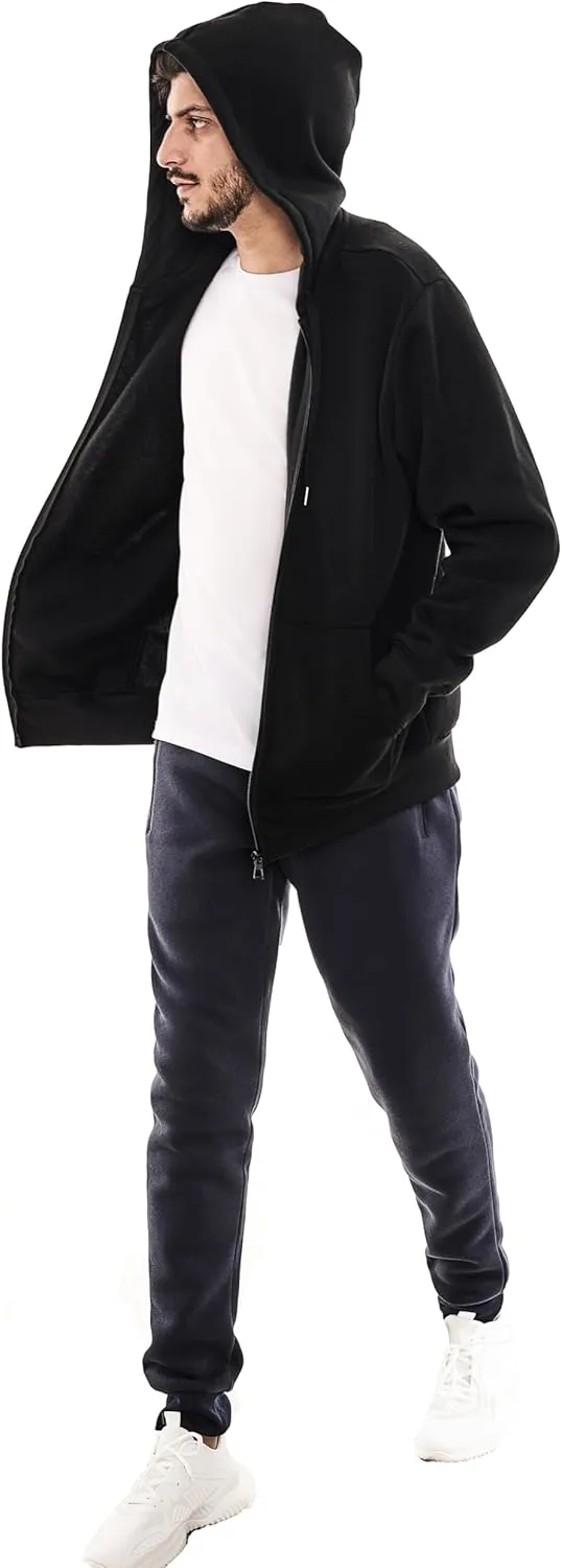 3 Pack Mens Fleece Hoodie Long Sleeve Lightweight Athletic Workout Sweatshirt for Men with Pockets