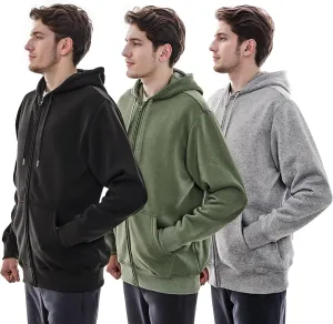 3 Pack Mens Fleece Hoodie Long Sleeve Lightweight Athletic Workout Sweatshirt for Men with Pockets