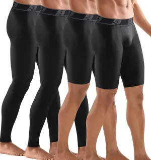 4 Pack Compression Pants Tights Leggings Men, Winter Baselayer for Running Workout Sports Yoga