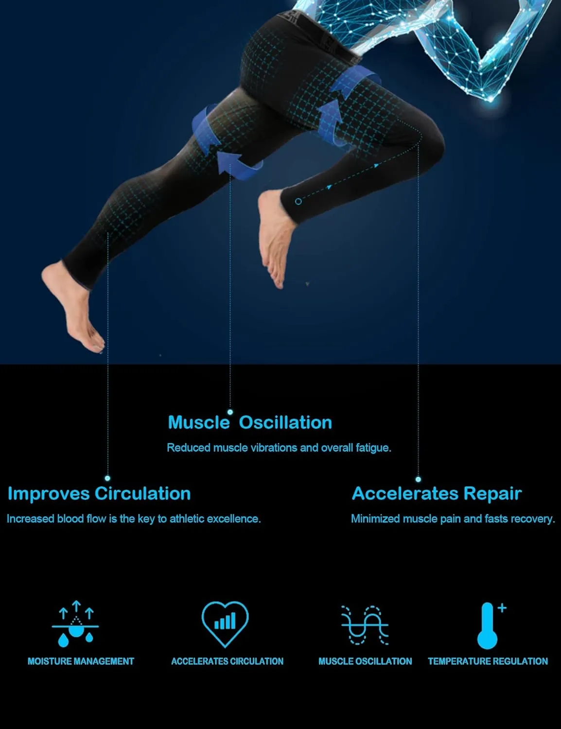4 Pack Compression Pants Tights Leggings Men, Winter Baselayer for Running Workout Sports Yoga