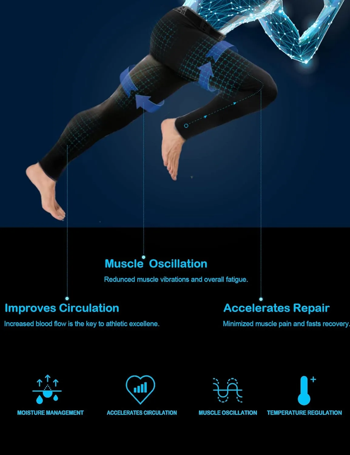 4 Pack Compression Pants Tights Leggings Men, Winter Baselayer for Running Workout Sports Yoga