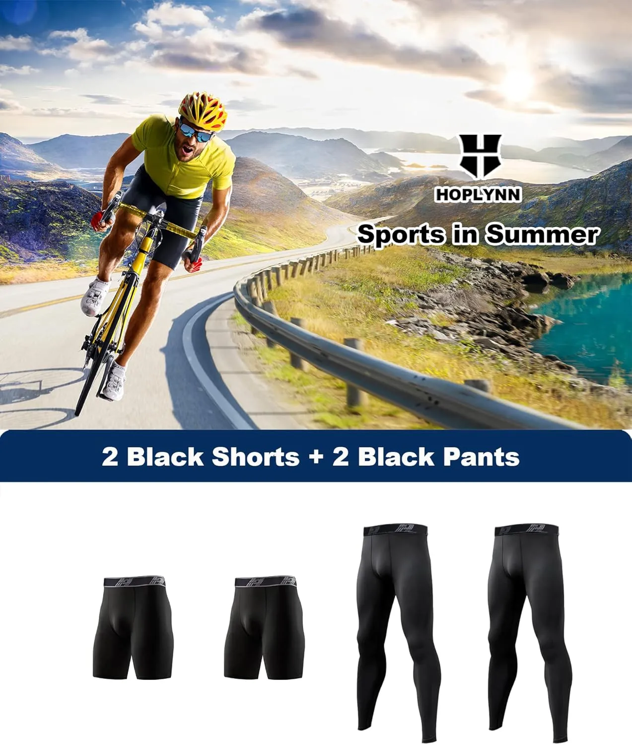 4 Pack Compression Pants Tights Leggings Men, Winter Baselayer for Running Workout Sports Yoga