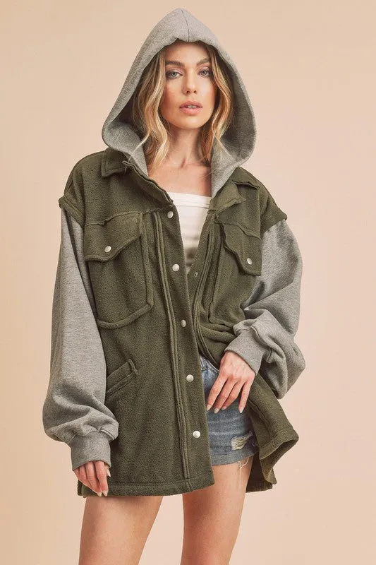 AEMI & Co. Hooded Irene Jacket with Snap Button