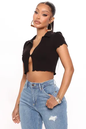 Allison Collared Top - Black