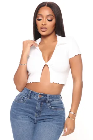 Allison Collared Top - White