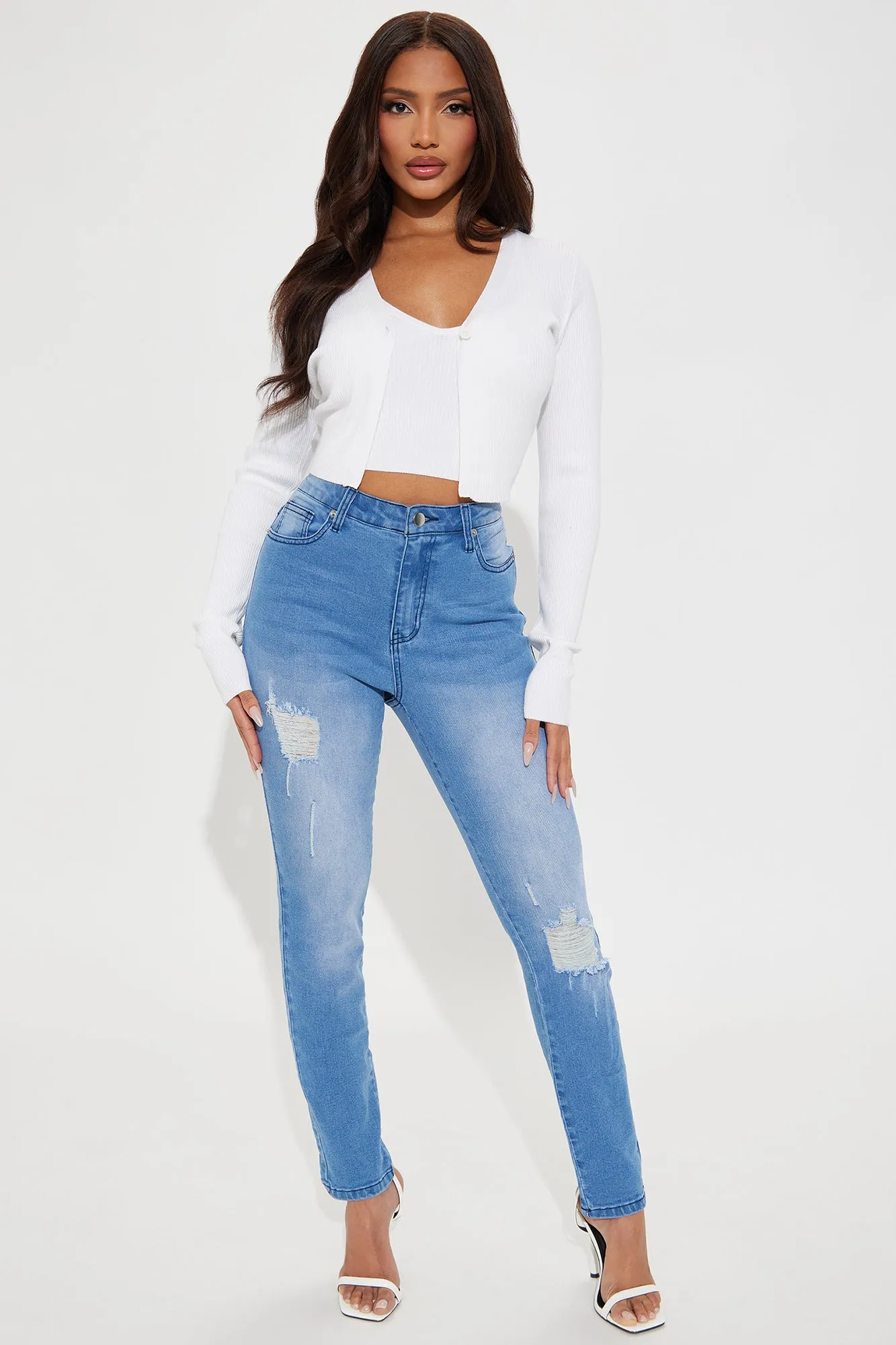 Annalise 2 Piece Sweater Set - White
