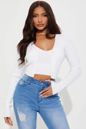 Annalise 2 Piece Sweater Set - White