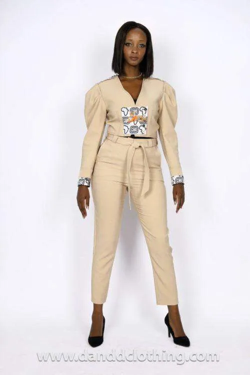 Beige African Office Jacket