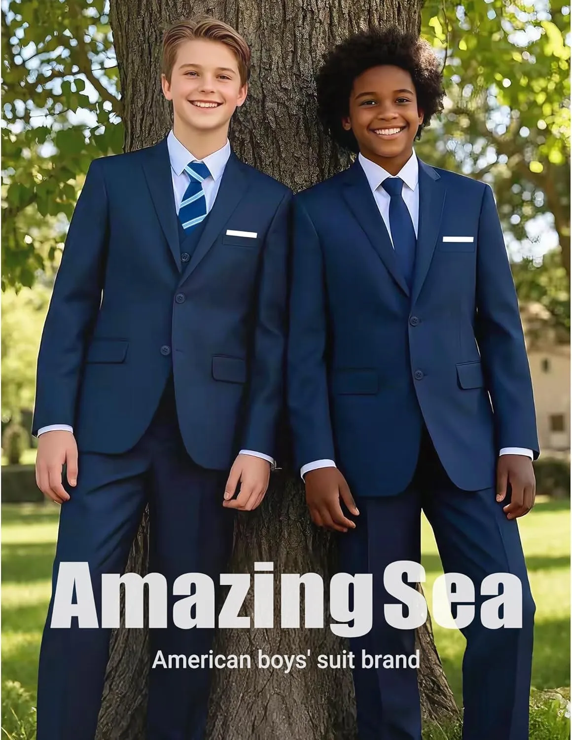 Boys Formal Suits Set, from Toddlers to Teen, Adjustable Waist, with Suspenders