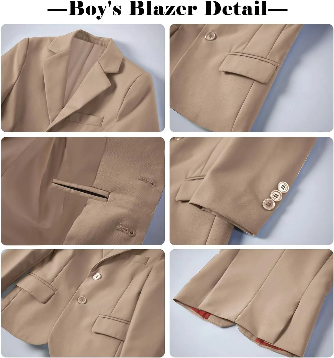 Boys' Suits 2-Piece Formal Slim Fit Suit Set for Boys Wedding Ring Bearer Outfit with Blazer and Pants