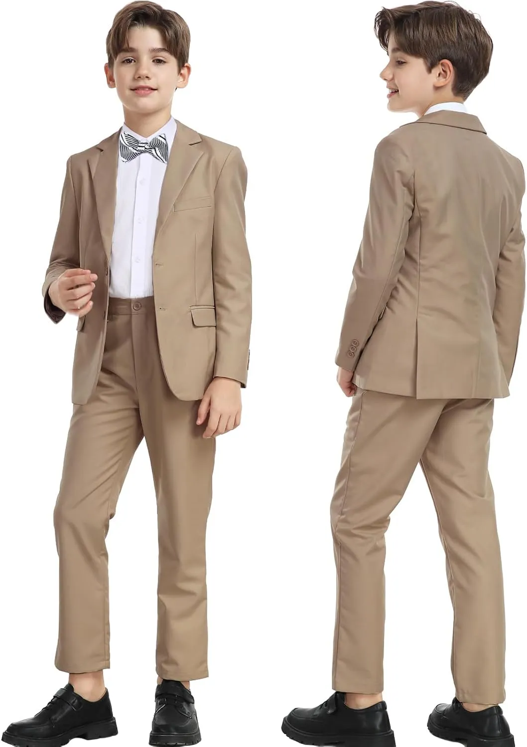 Boys' Suits 2-Piece Formal Slim Fit Suit Set for Boys Wedding Ring Bearer Outfit with Blazer and Pants