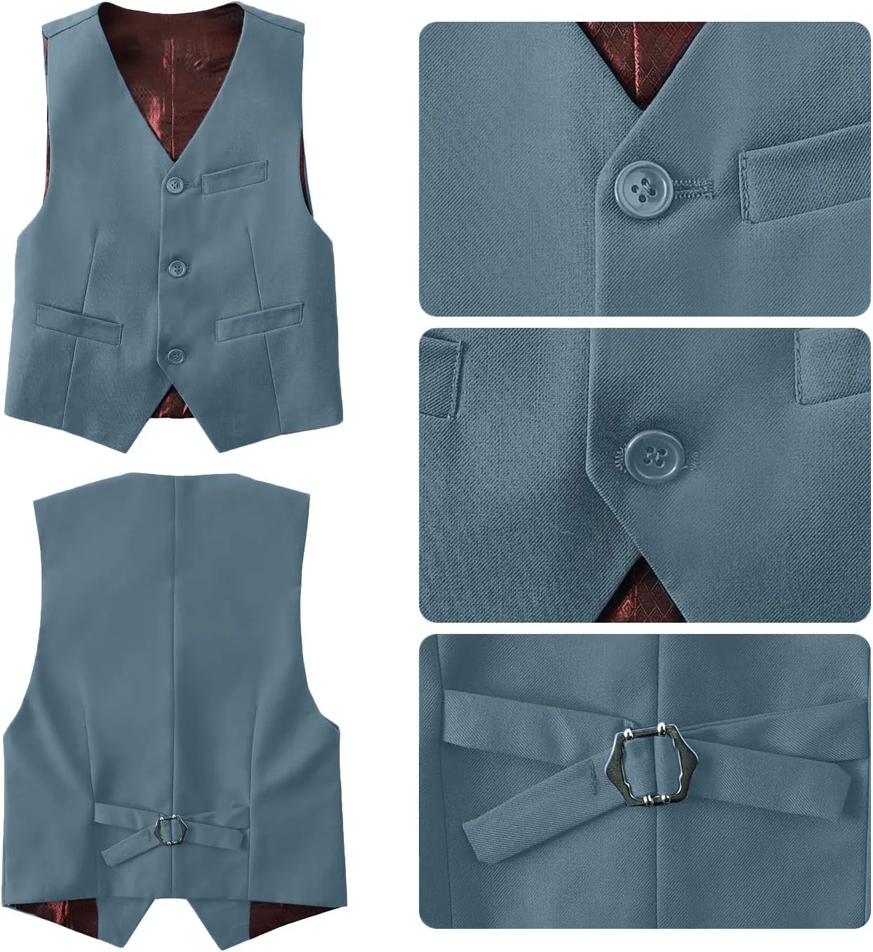Boys Suits Slim Fit 4 Piece Formal Dresswear Suit for Kids Tuxedo Wedding Set Toddler Boy Dress with Vest Shirt Pants and Tie