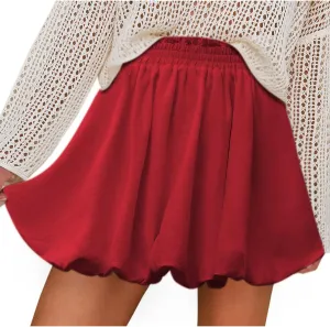 Bubble Skirt for Women Summer Solid Color Cute High Waist Ruffled Mini Skorts Casual Fashion Going Out Party Skirts