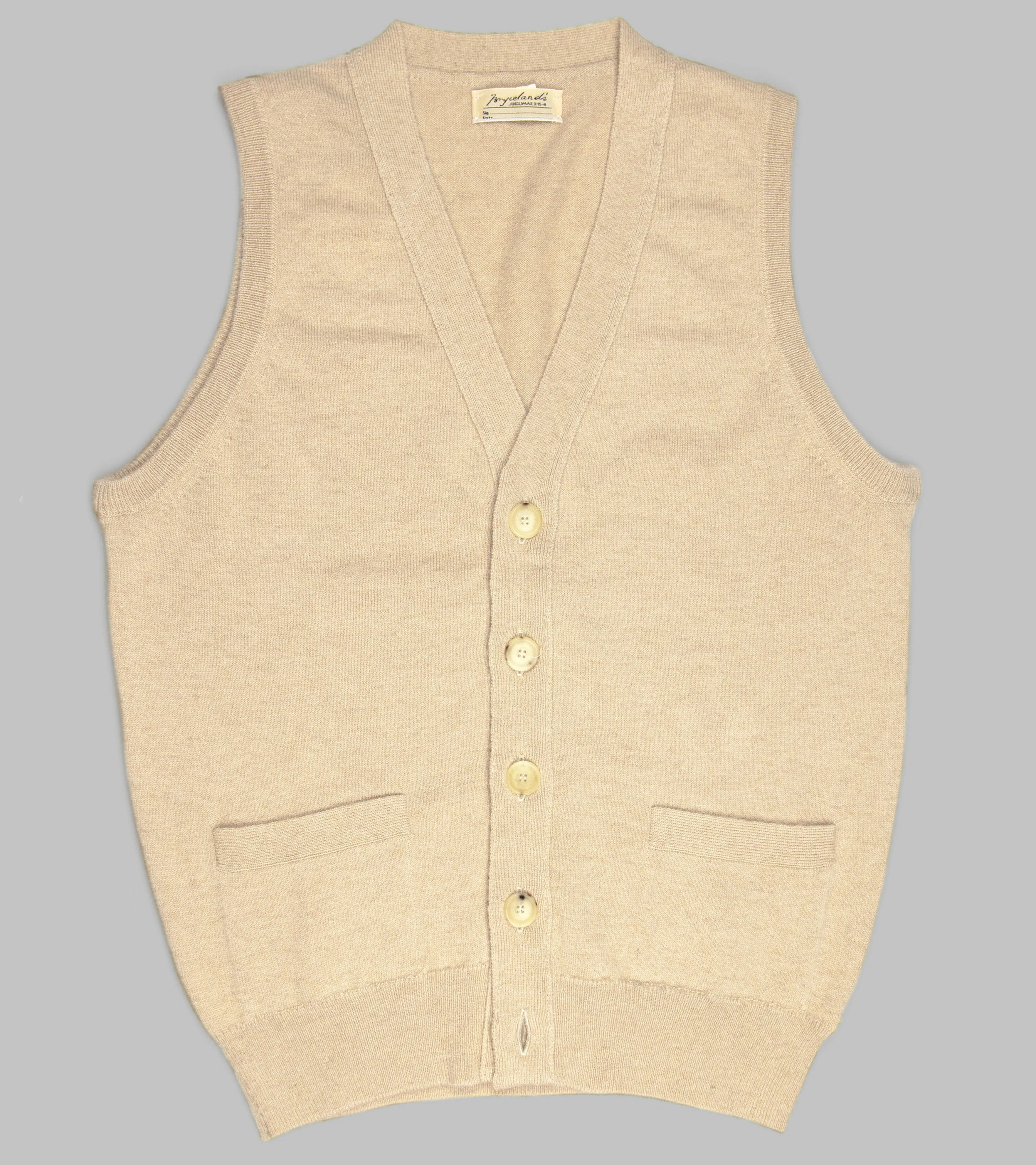 Camelhair Sleeveless Cardigan Blonde