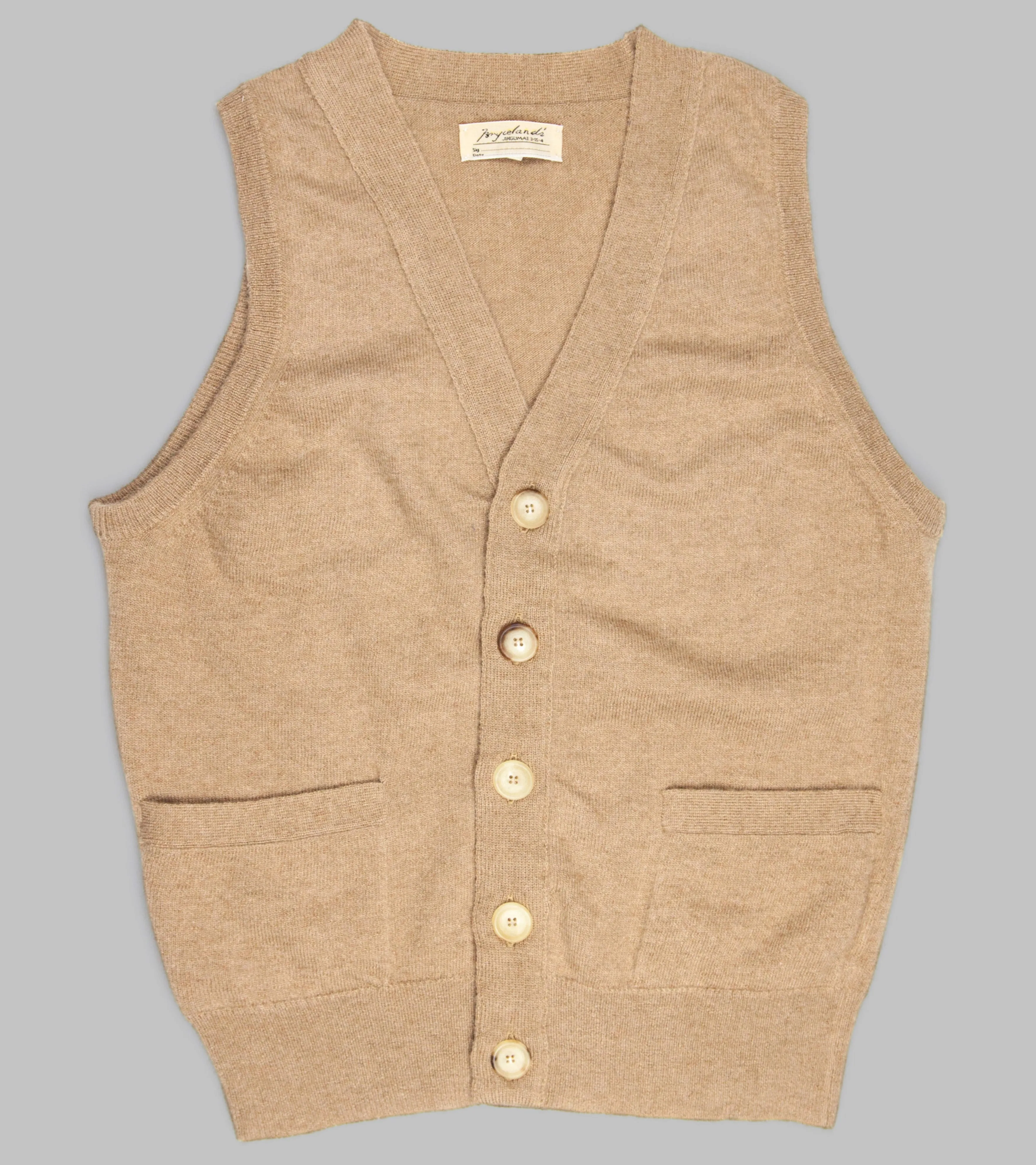 Camelhair Sleeveless Cardigan Natural