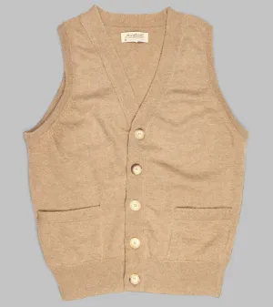 Camelhair Sleeveless Cardigan Natural