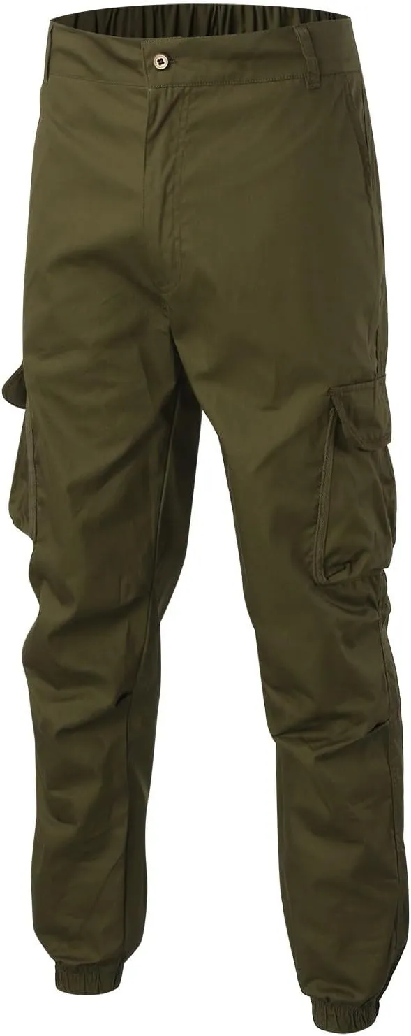 Cargo Pants for Men Big Tall Cotton Casual Cargo Work Pants Baggy Joggers Athletic Pants Loose Straight Sweatpants
