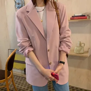 Christmas Gift Joskaa Classic Solid Single-breasted Women Blazer Office Ladies Suit Jacket Spring Female Outwear blaser femininas 2020