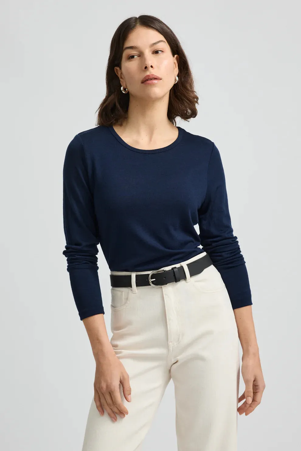 Crew Merino Tee | Navy