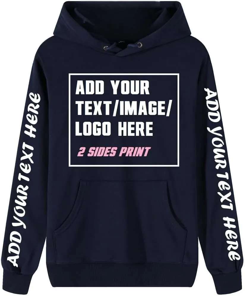 Custom Hoodie Design Your Own pullover customized Sweatshirts Personalized Hoodies Men Women with Text & Pictures