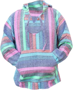 Del Mex Mexican Baja Hoodie Sweatshirt Pullover Jerga Surf Poncho Drug Rug