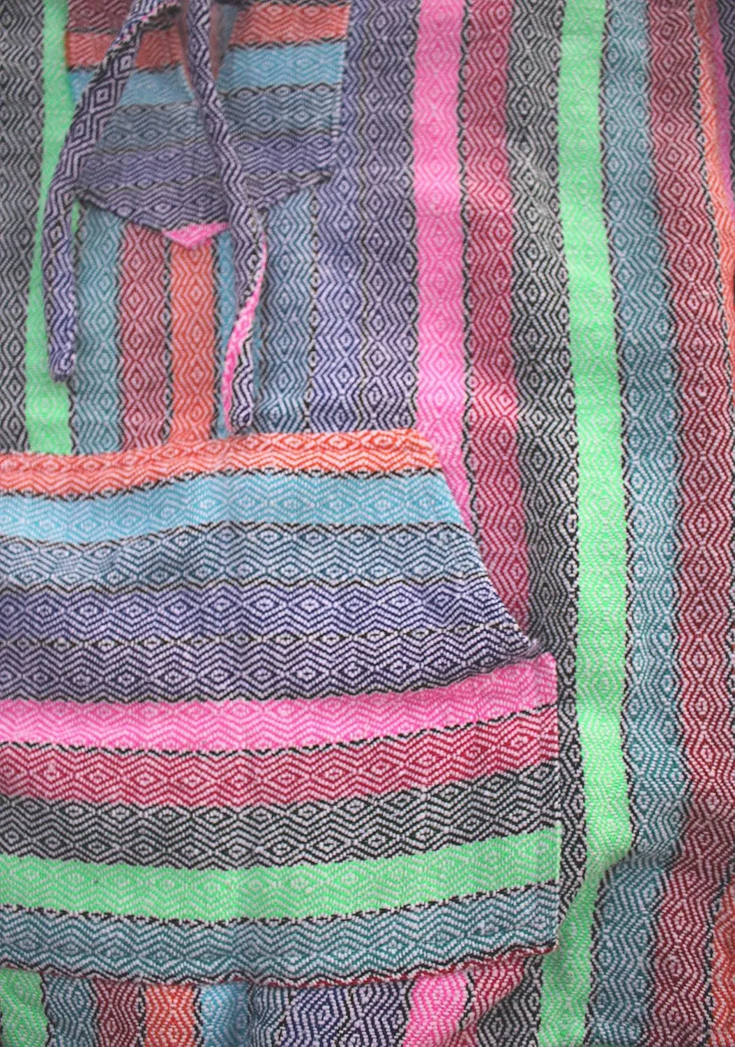 Del Mex Mexican Baja Hoodie Sweatshirt Pullover Jerga Surf Poncho Drug Rug