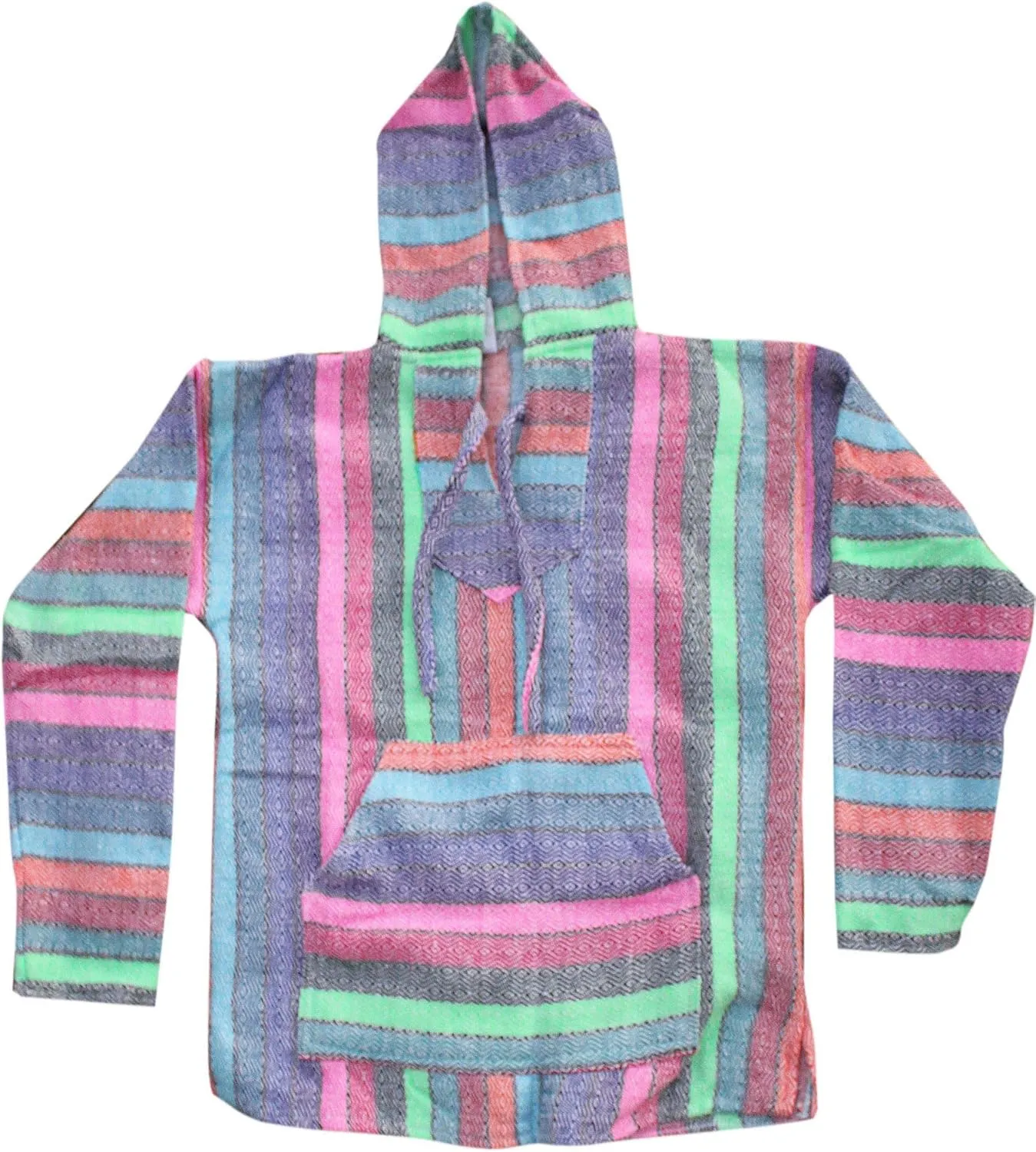 Del Mex Mexican Baja Hoodie Sweatshirt Pullover Jerga Surf Poncho Drug Rug