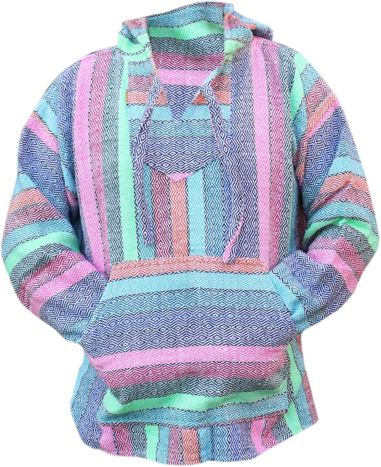 Del Mex Mexican Baja Hoodie Sweatshirt Pullover Jerga Surf Poncho Drug Rug