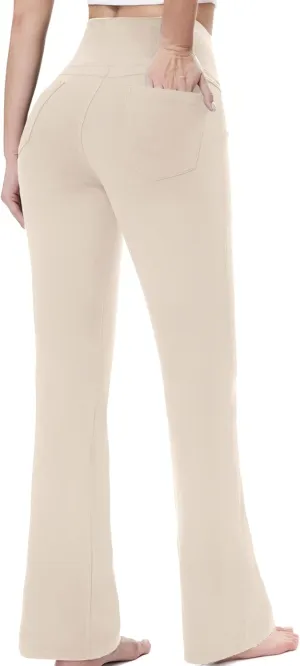 Flare Leggings for Women, Stretchy High Waisted Bootcut Workout Yoga Pants Tummy Control Butt Lift Bell Bottom Jeans
