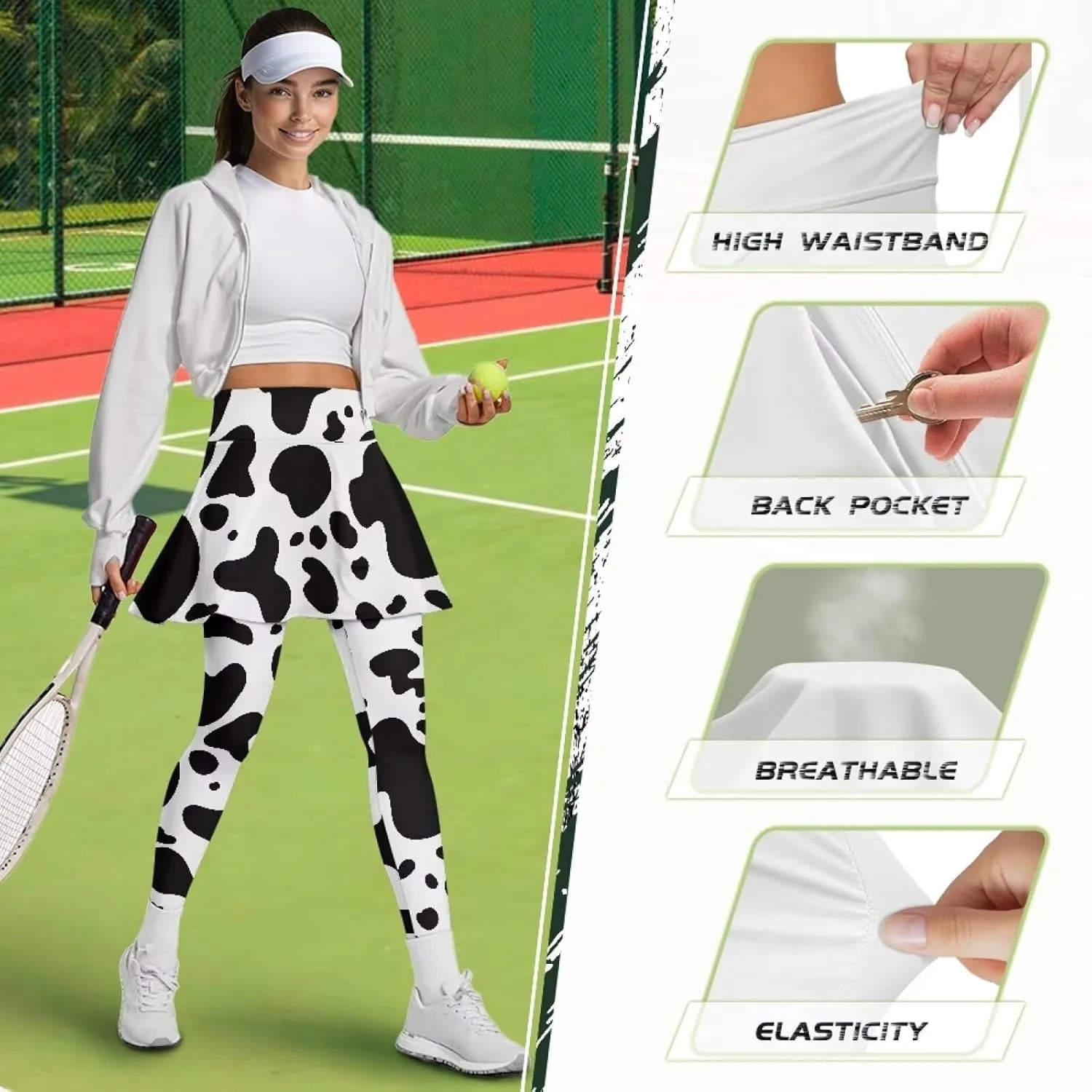 Golf Skirt for Women High Waisted Ruffle Pleated Tennis Skorts Pant Tummy Control Gym Skirt Pants Plus Size XS-3XL