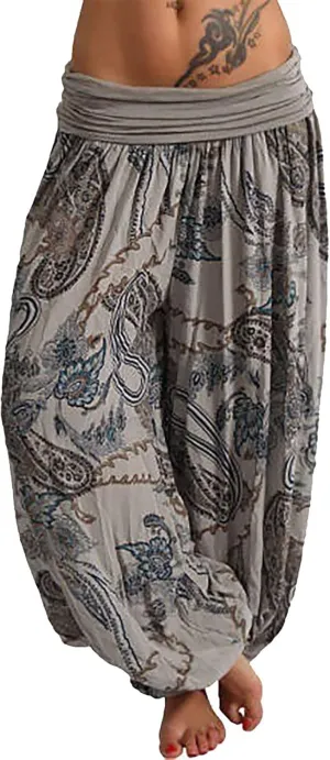 Harem Pants Women Hippie High Waist Boho Petite Length Pants 2024 Plus Size Causal Yoga Flowy Lounge Pajama Joggers