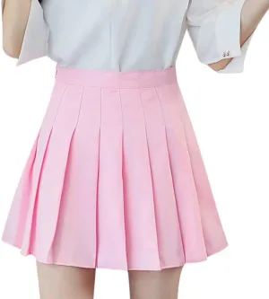 High Waisted Mini Skirts for Women Anti-Slip Lining A-Line Casual Skirts with Elastic Waist and Flowy Chiffon Fabric