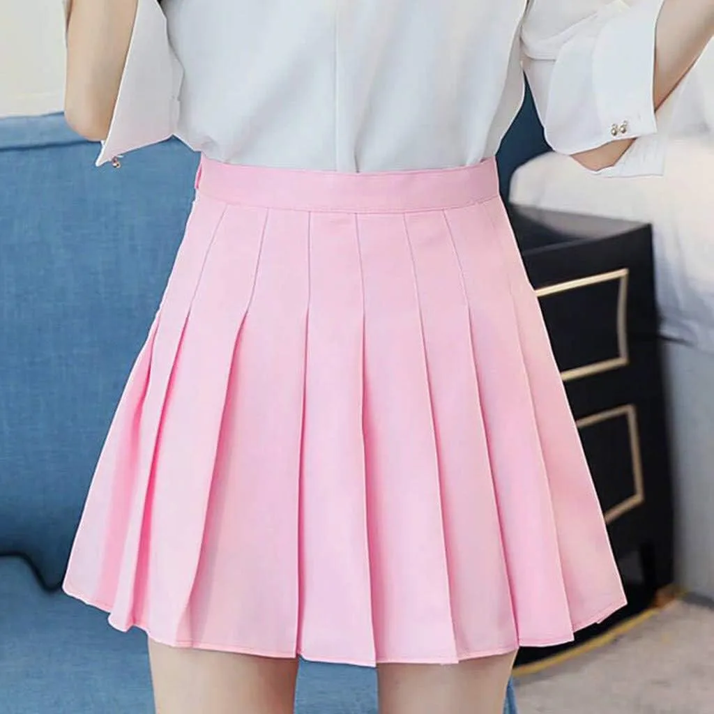 High Waisted Mini Skirts for Women Anti-Slip Lining A-Line Casual Skirts with Elastic Waist and Flowy Chiffon Fabric
