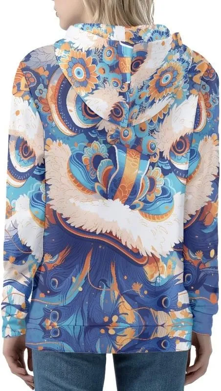 Irisjudy Butterfly Zip up Hoodies for Women, Skulls, Animal Texture Girls Sport Shell Jacket Hiking Outdoor Full Zip Tops