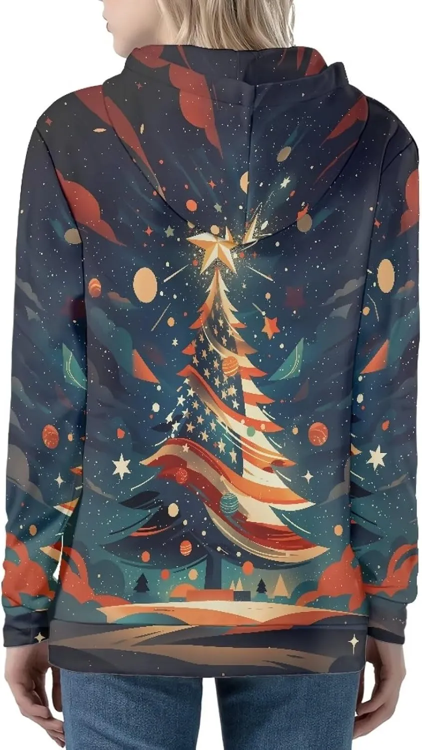 Irisjudy Island Tribal Zipper Women Hoodies with Pocket, Leopard Print,Music Notes Plus Size Hooded Sweatshirt Sport Coat