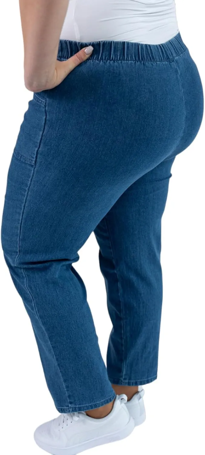 Just My Size Stretch Jeans for Women Plus Size, Elastic Waist Pull-On Pant
