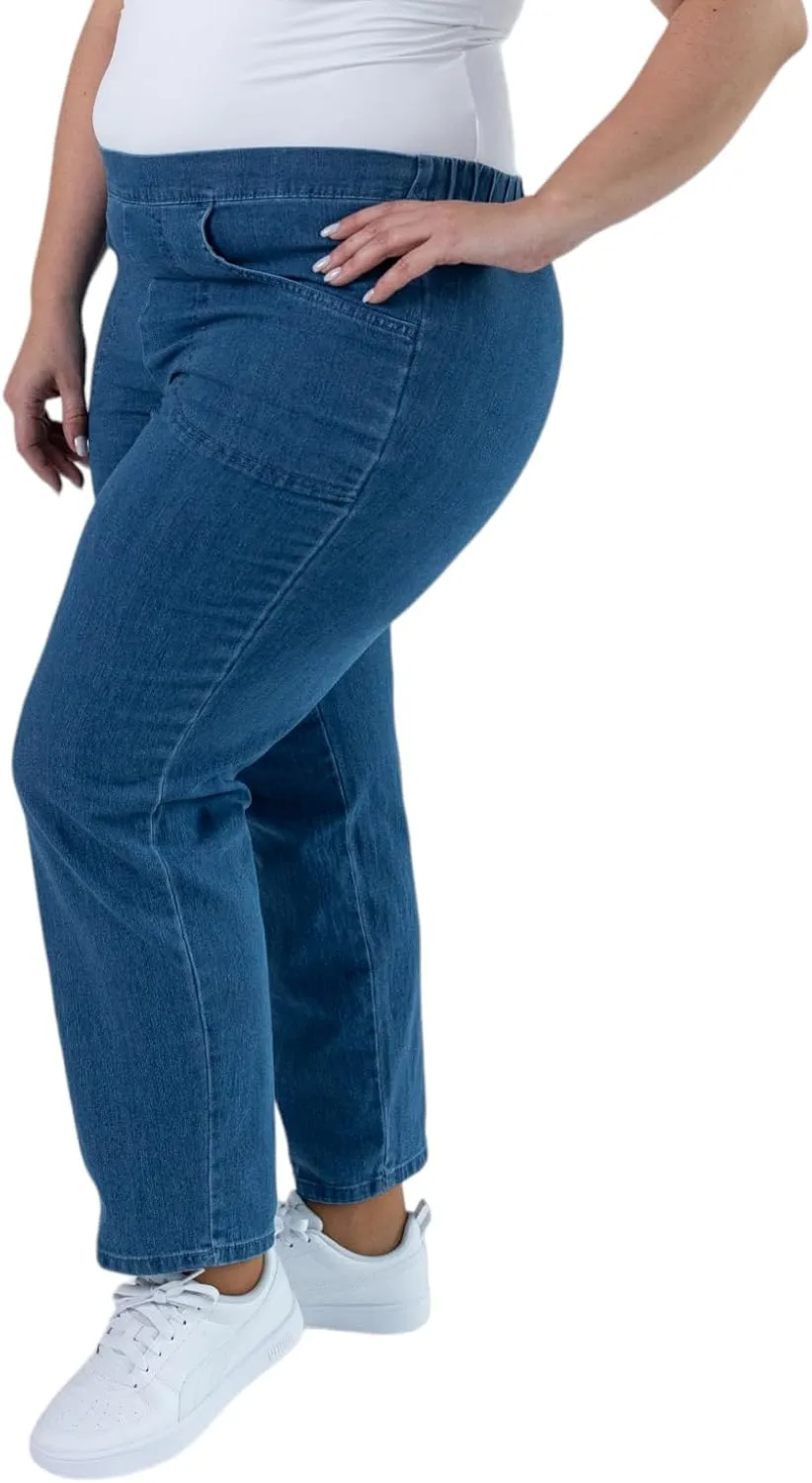 Just My Size Stretch Jeans for Women Plus Size, Elastic Waist Pull-On Pant