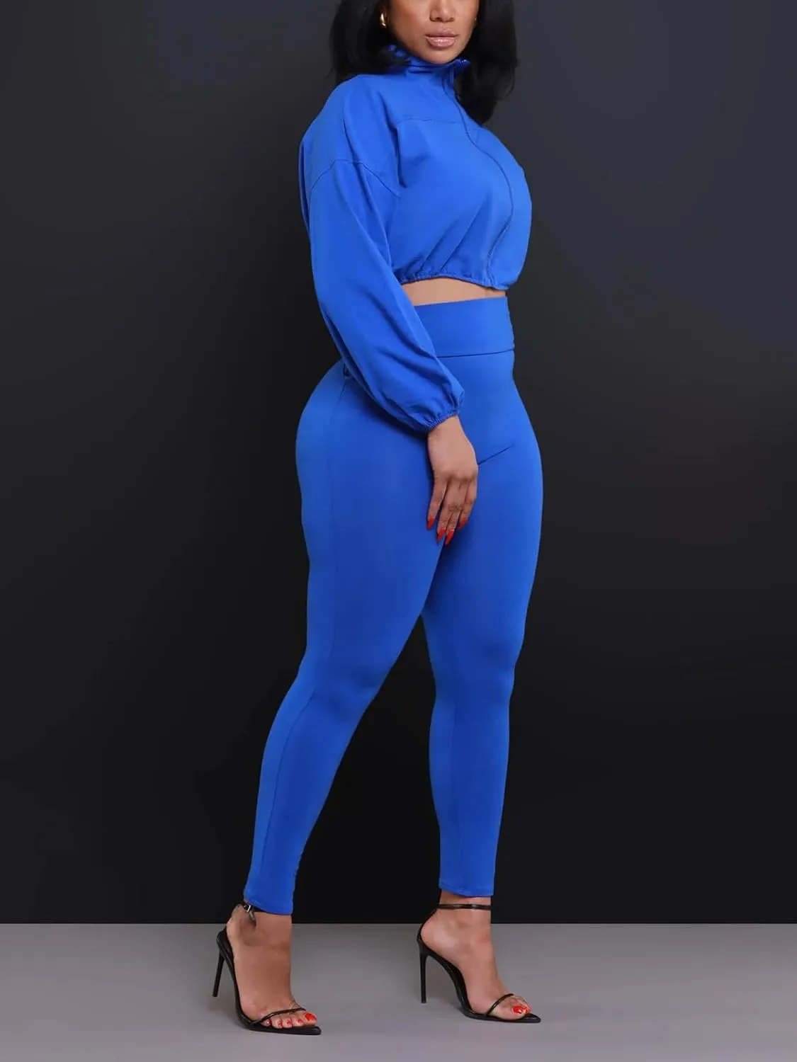 KANSOON Track Suits for Women Set 2 Piece Workout Sets Long Sleeve Crop Jacket Yoga Leggings Sweatsuits Jogging Suits