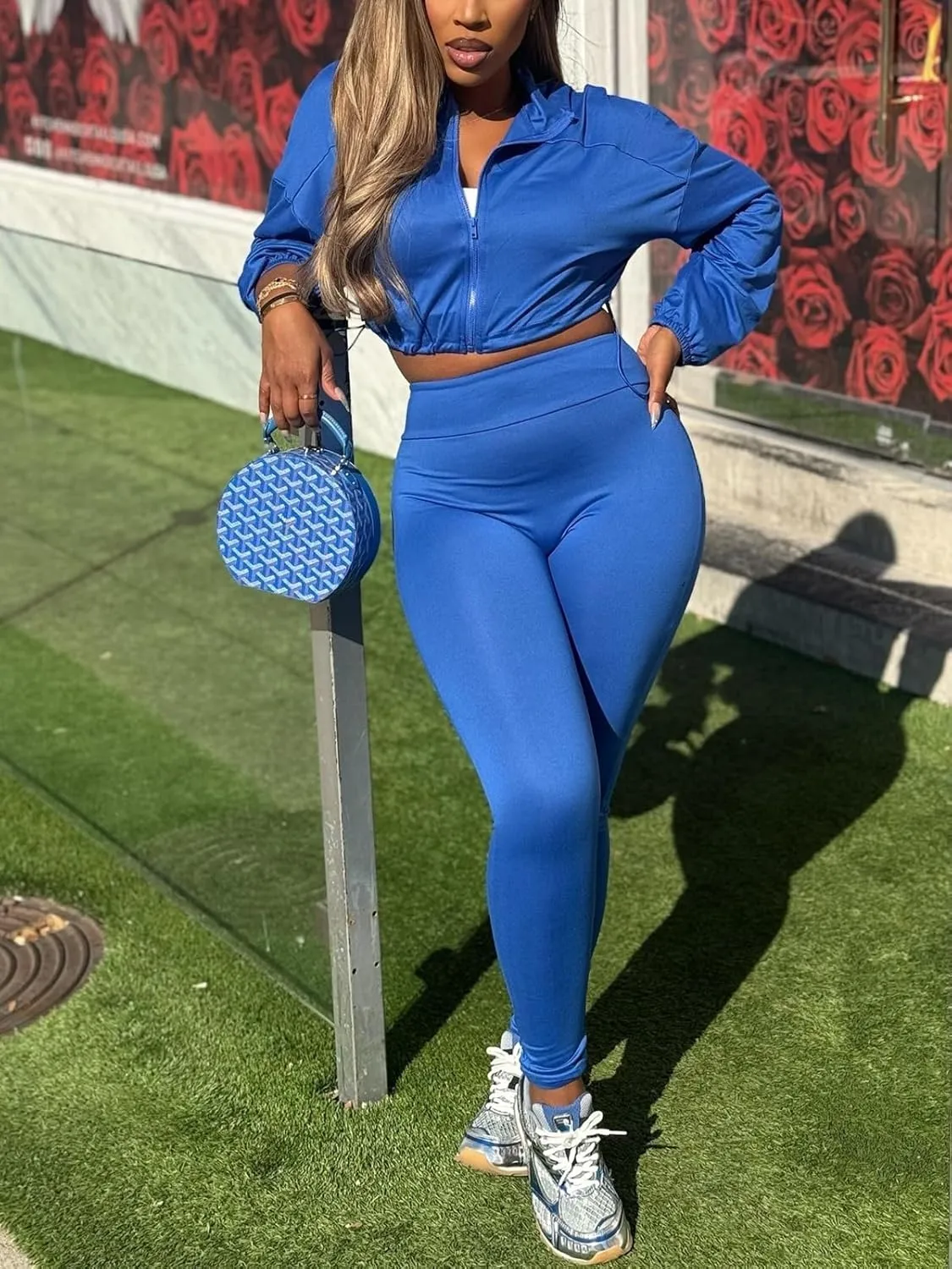 KANSOON Track Suits for Women Set 2 Piece Workout Sets Long Sleeve Crop Jacket Yoga Leggings Sweatsuits Jogging Suits