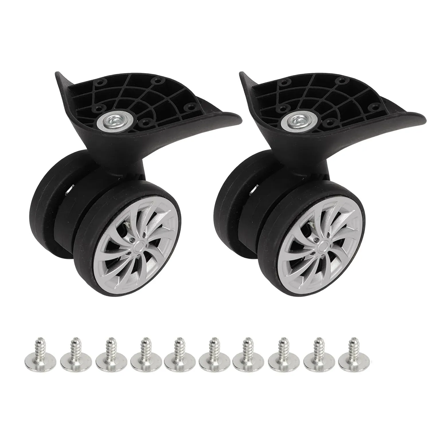Luggage Wheels Replacement,One Pair Suitcase Casters Nylon Black Luggage Wheels for Replacement Upgrade Travel