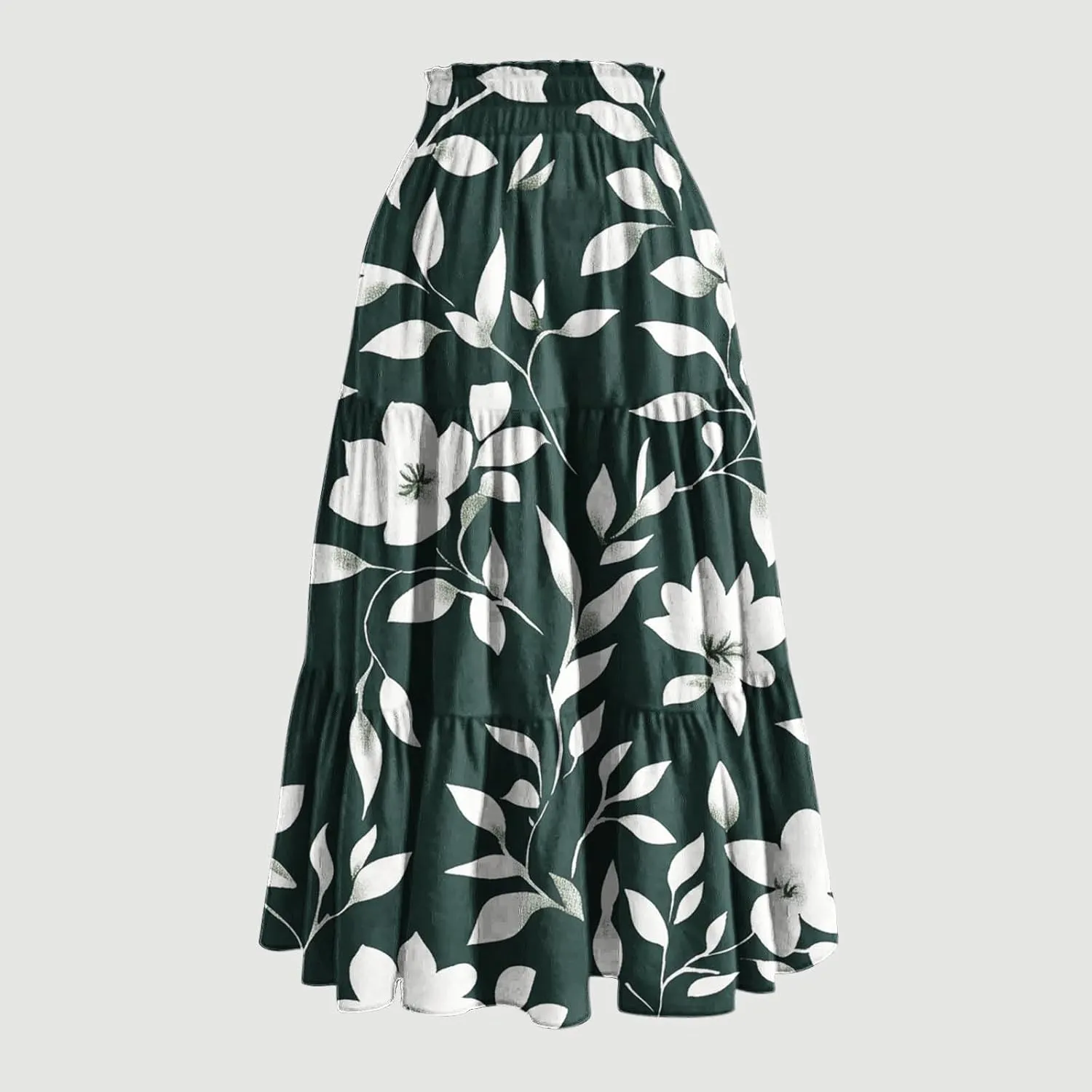 Maxi Skirts for Women Long Tiered A-Line Skirt 2025 Fashion Drawstring High Waist Ankle Length Summer Beach Clothes