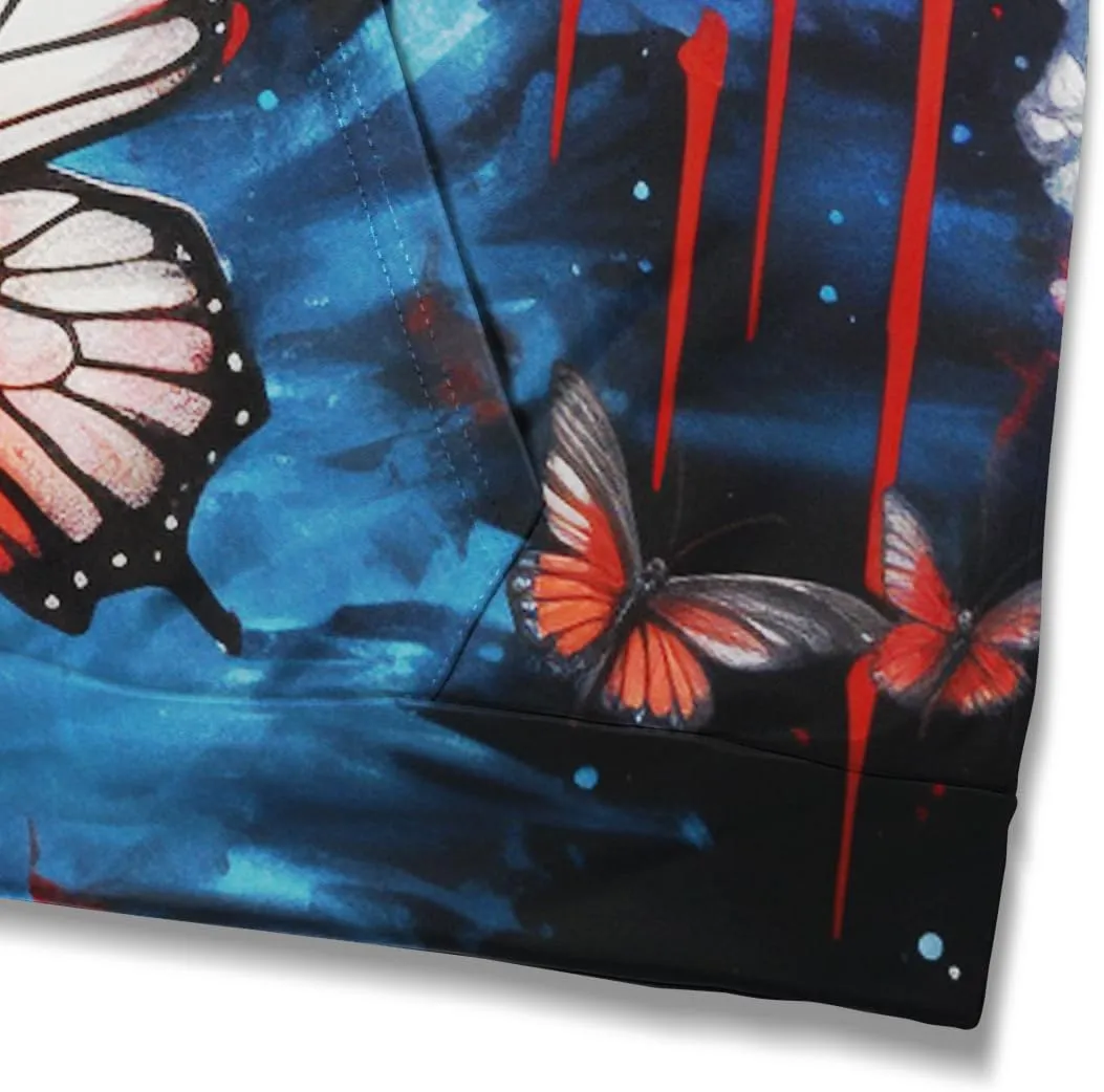 Men And Women 3D Printed Butterfly Graphic Hoodies American Flag Sweatshirts