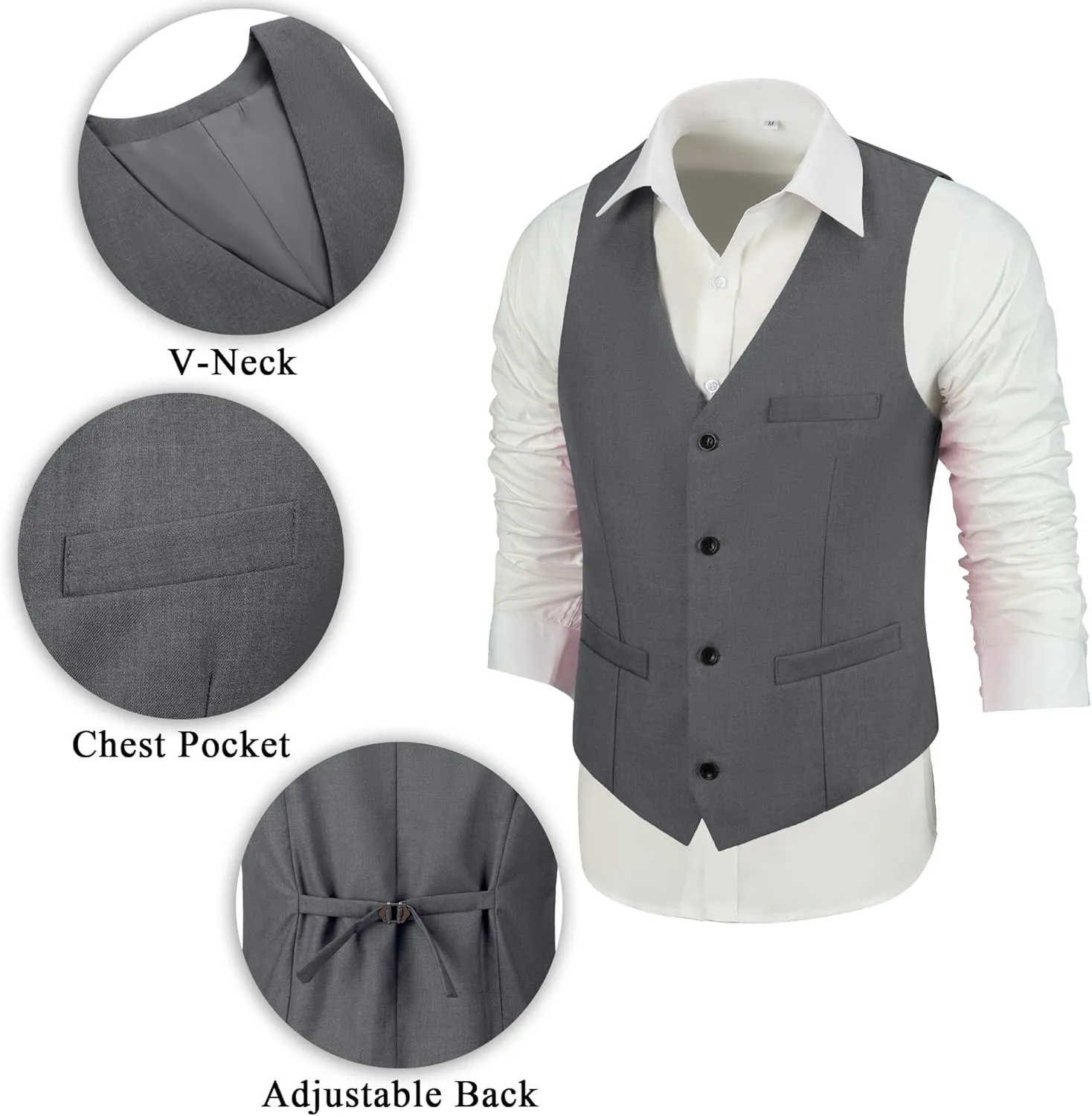 Mens Suit 3 Piece Slim Fit Suit for Men One Button Shawl Lapel Tuxedo Blazer Vest Pant for Wedding Business Prom