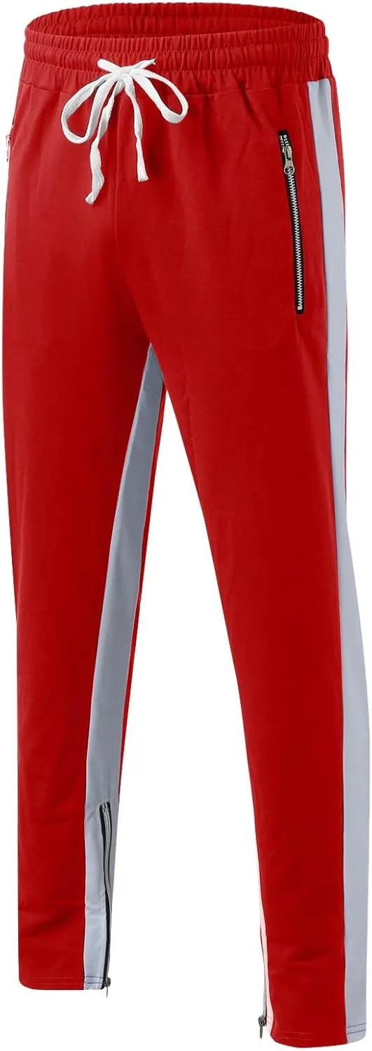 Mens Sweatpants Joggers Pants Man with Pockets Men's Cotton Sweatpants with Cargo Pockets Open Bottom Yoga Pants for