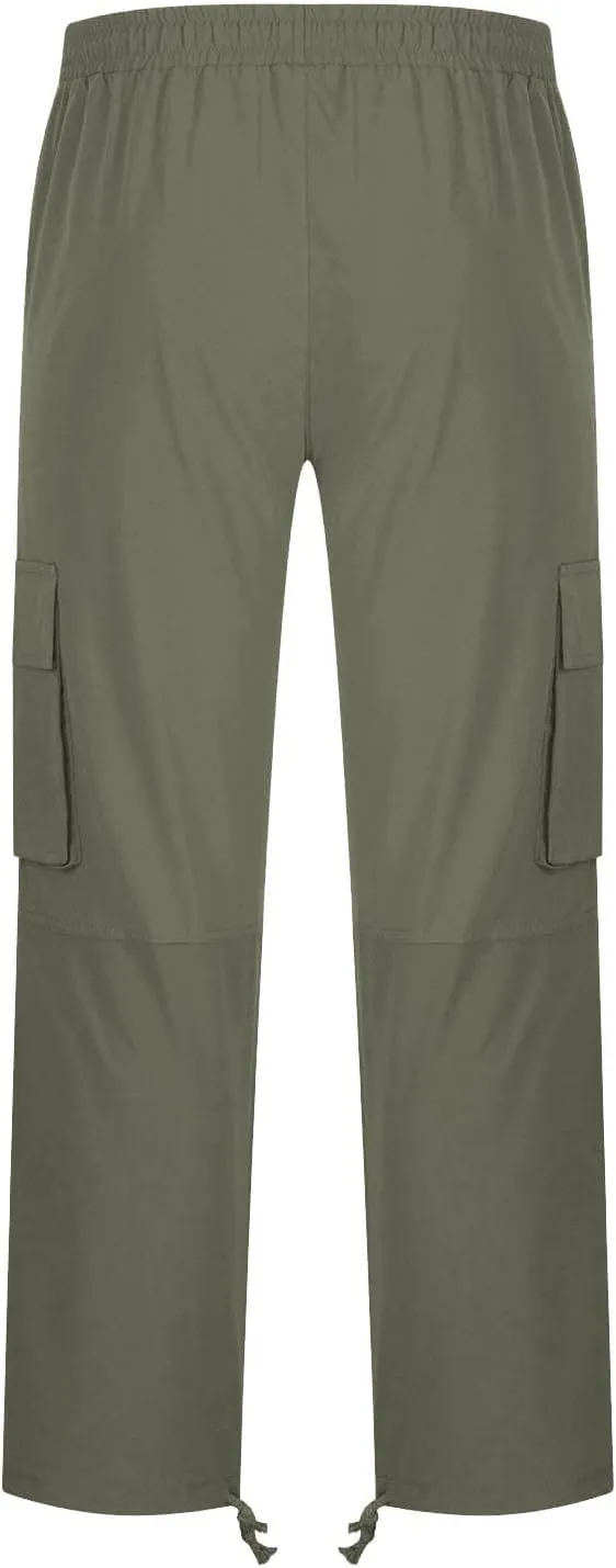 Mens Sweatpants with Pockets Big and Tall Trousers Heavyweight Fleece Cargo Sweatpants for Men Elastic Waist Drawstring