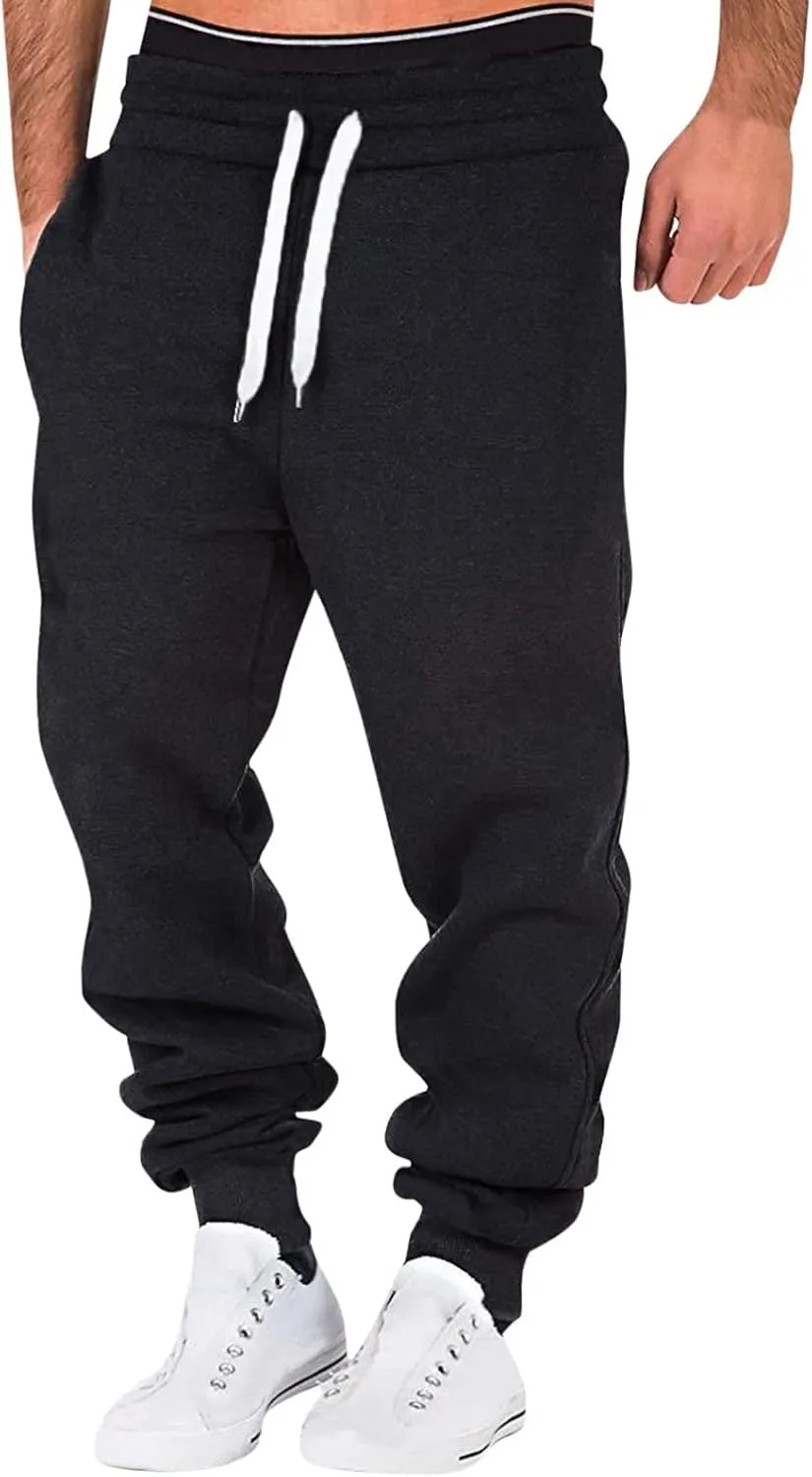 Mens Sweatpants with Pockets Mens Fashion Joggers Sports Pants Cotton Cargo Pants Sweatpants Trousers Mens Long Pants