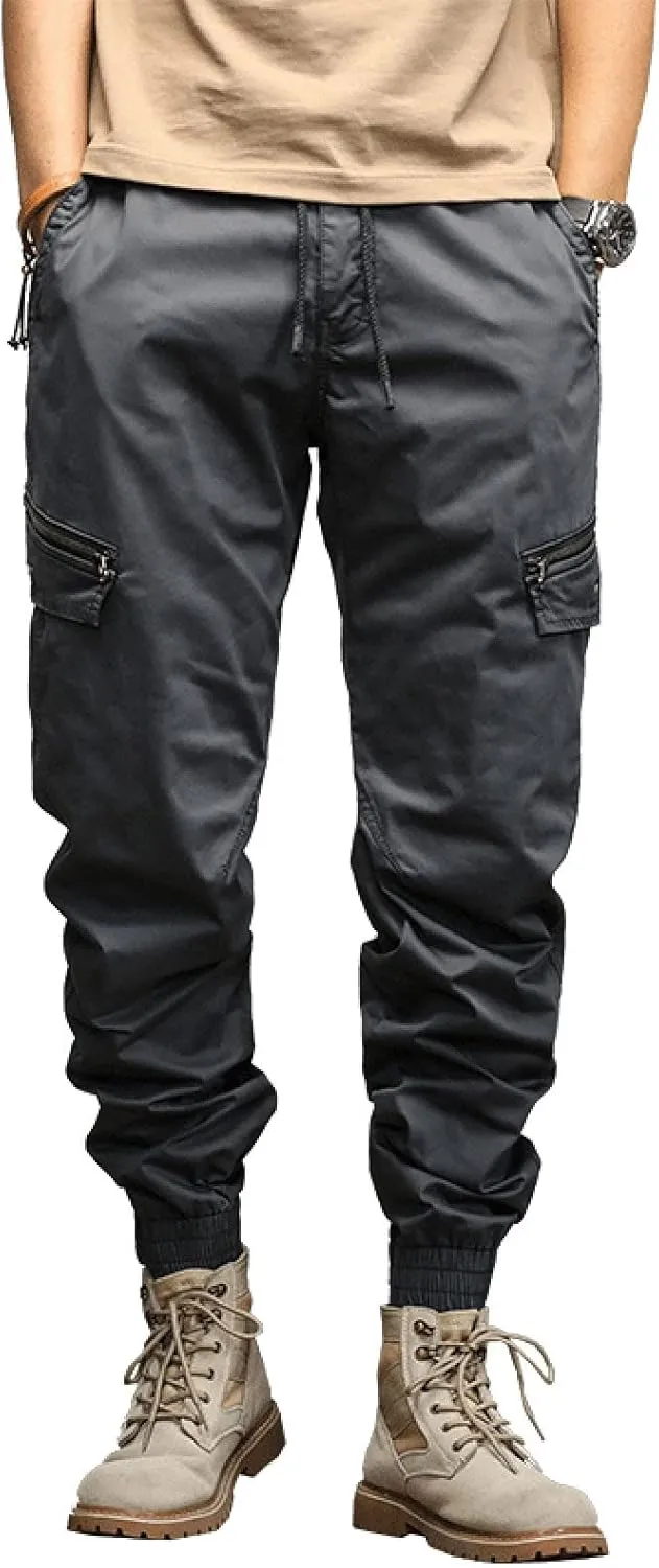 Mens Workout Cargo Sweatpants Pockets Open Bottom Yoga Pants for Men Lounge Pants for Athletic Workout Casual Men's