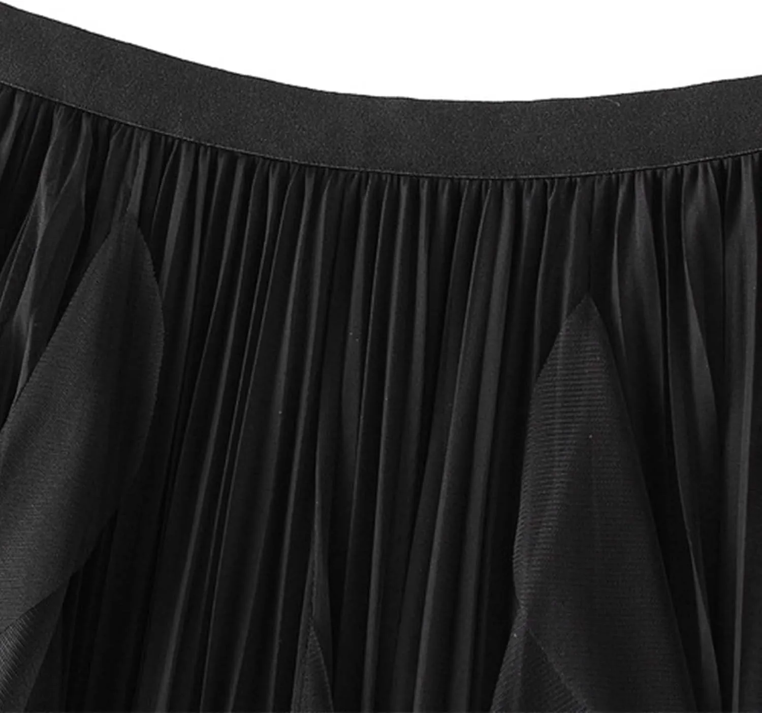 Midi Skirts for Women High Waisted Flounce Hem Sheer Mesh Overlay A-Line Flowy Skirt Tiered Ruffle Spring 2025