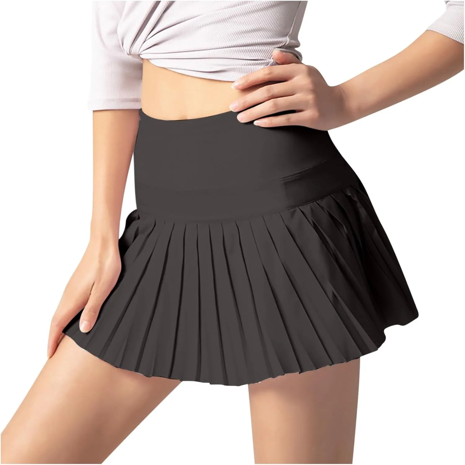 Mini Skorts for Women Trendy Pleated Flowy Workout Summer High Waisted Skirts Cute Skater Tennis Skirt Sport Dress