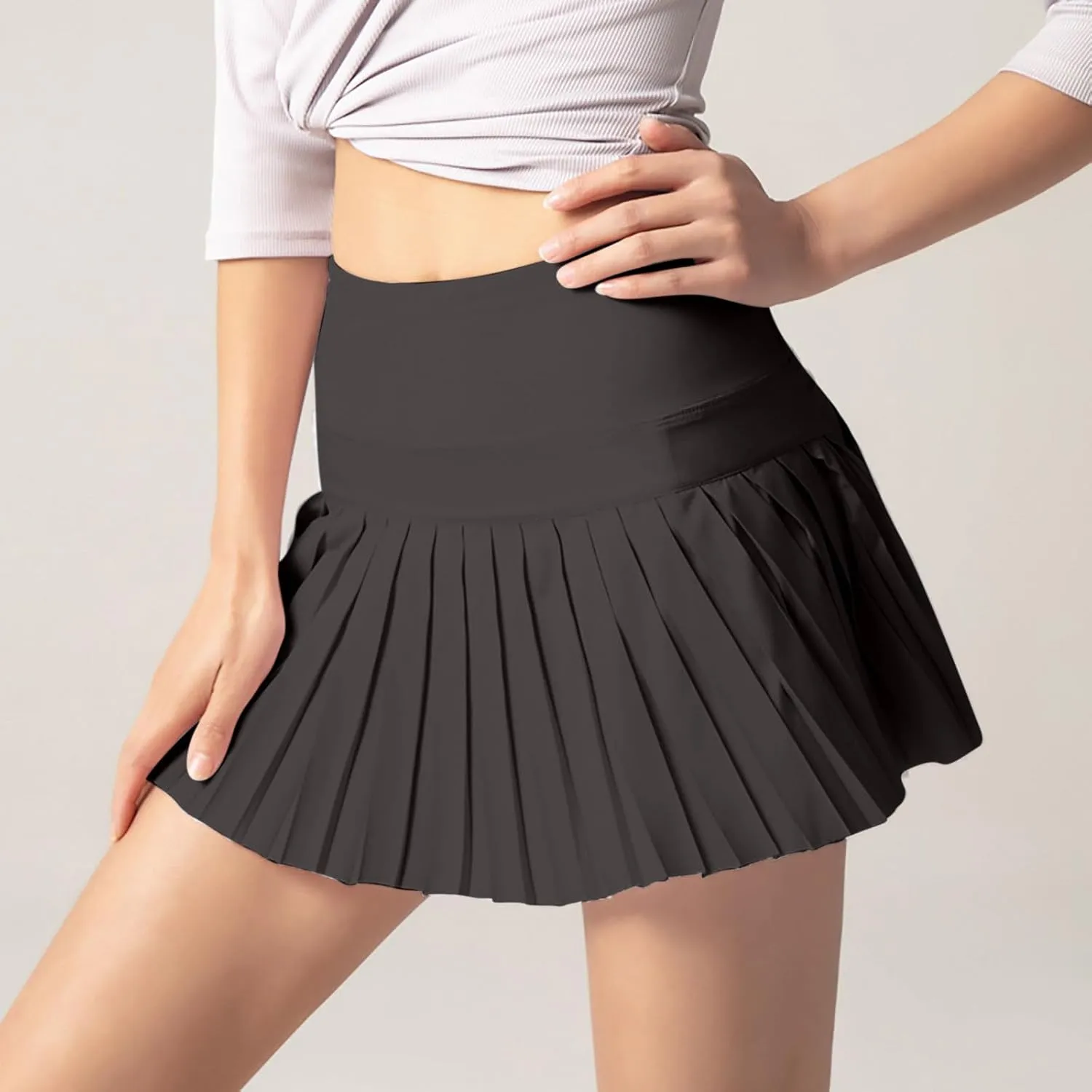 Mini Skorts for Women Trendy Pleated Flowy Workout Summer High Waisted Skirts Cute Skater Tennis Skirt Sport Dress